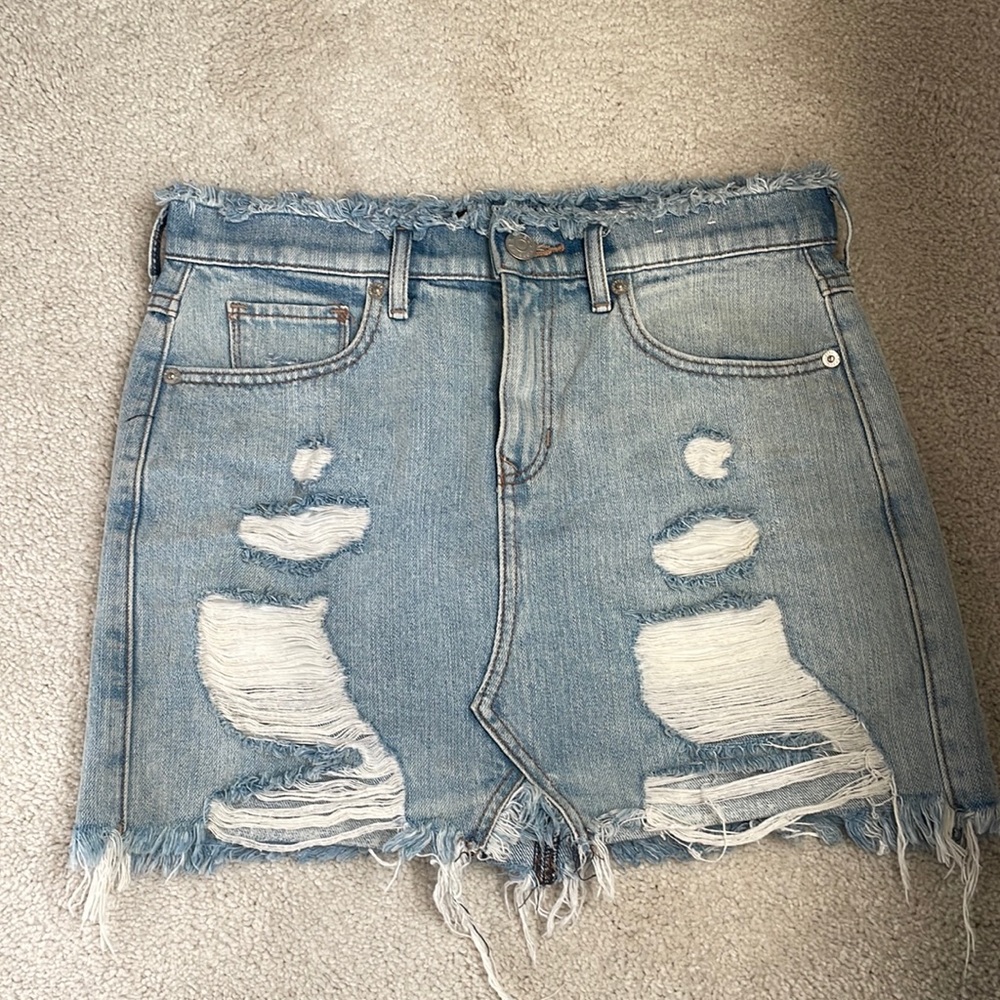 Express Distressed Mini Skirt